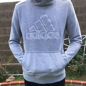 grey adidas logo hoodie